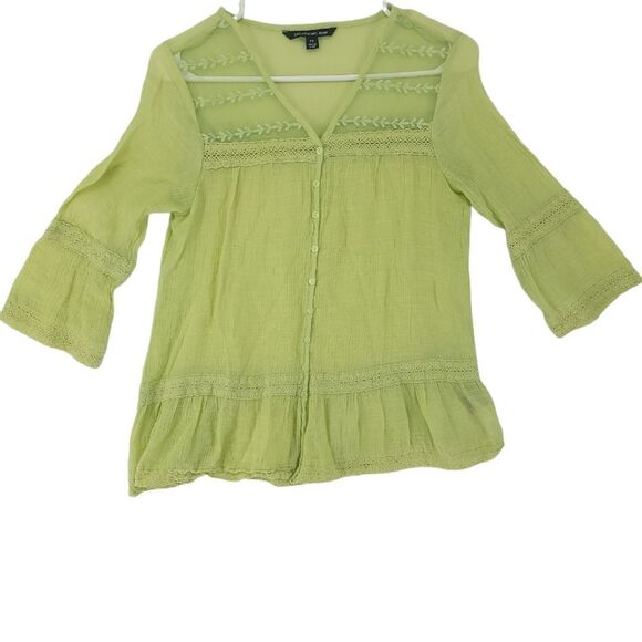 Boho Zac & Rachel Small Lime Green Blouse - Picture 1 of 6